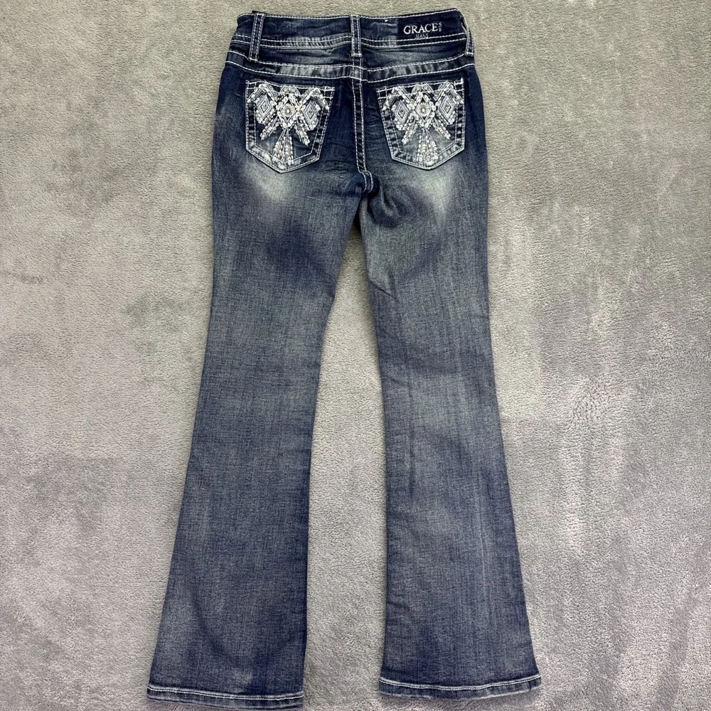 Grace in La Girls' Size 10 Western Bootcut Jeans Embellished Denim